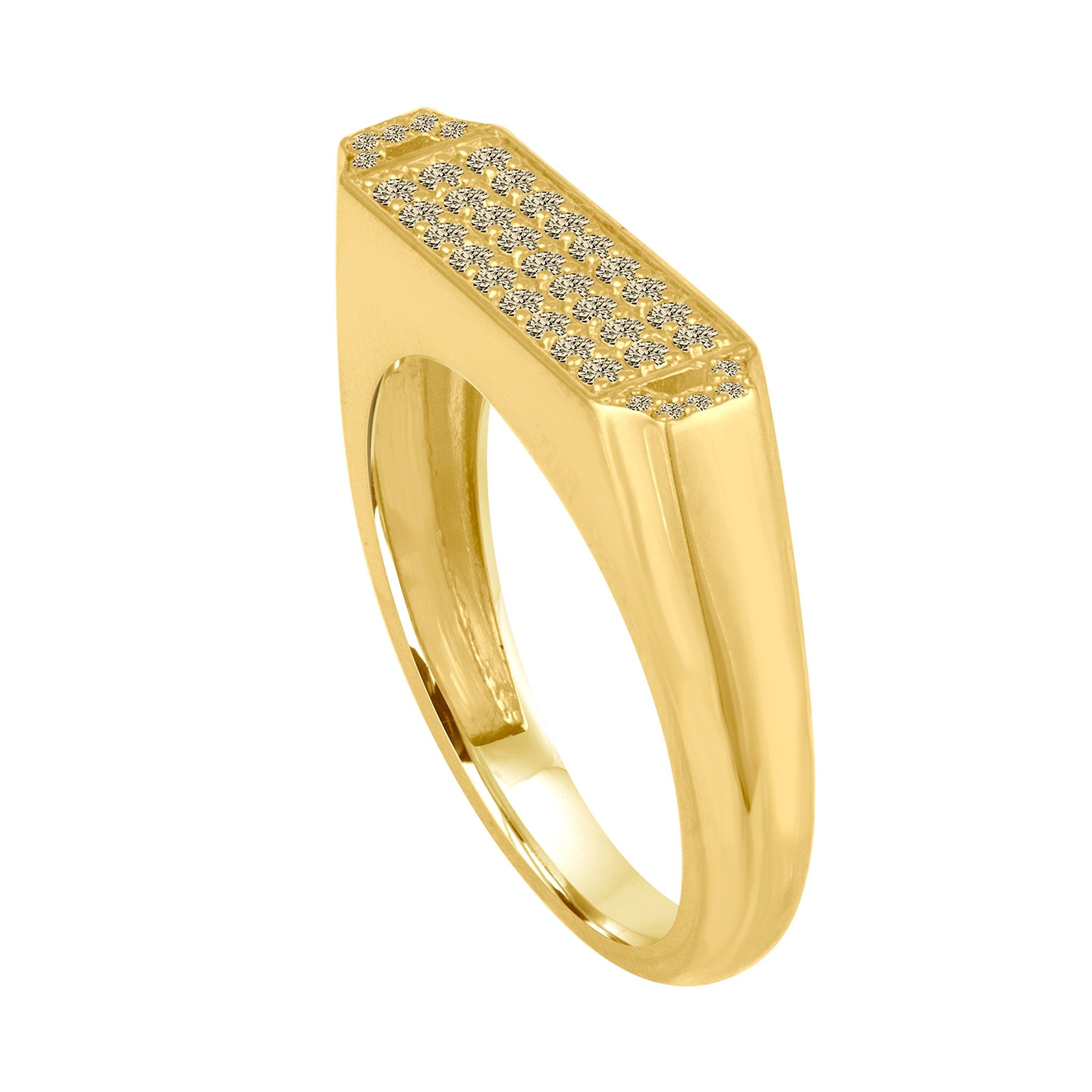 Edge Signet Ring: 18k Gold, Champagne Diamonds