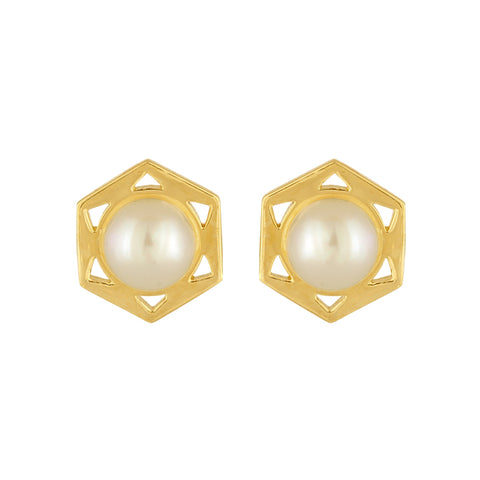 Cosmo Stud Earrings: 18k Gold, Pearls