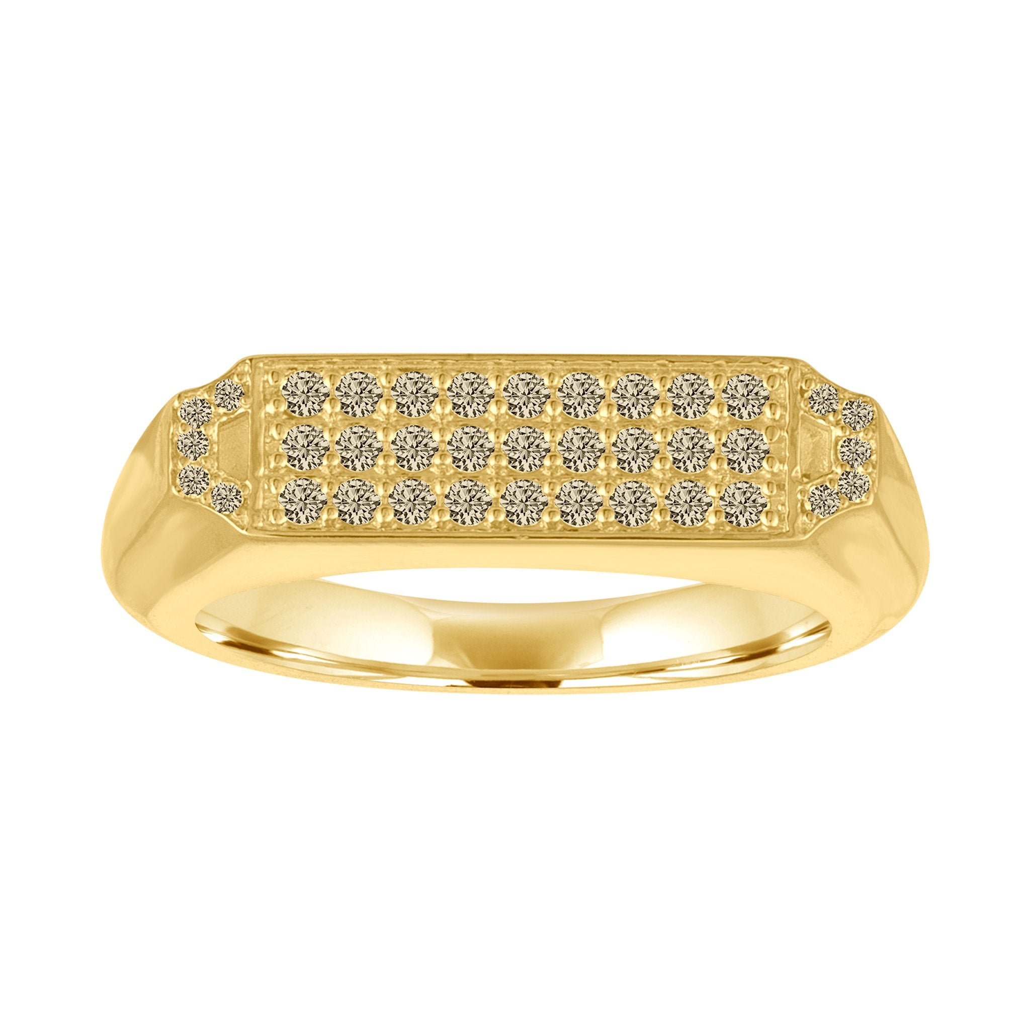 Edge Signet Ring: 18k Gold, Champagne Diamonds