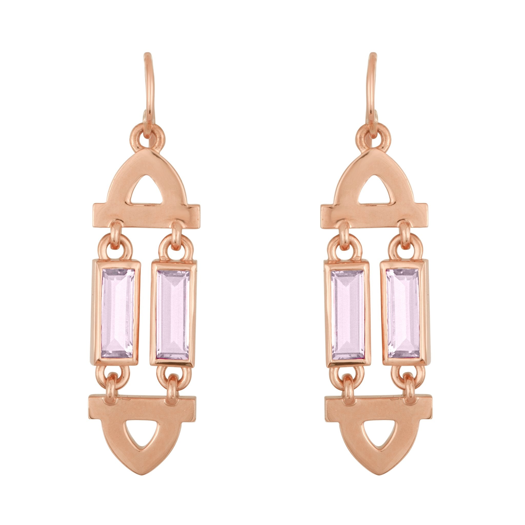 Arch Earrings: 18k Rose Gold, Lavender Moonshine