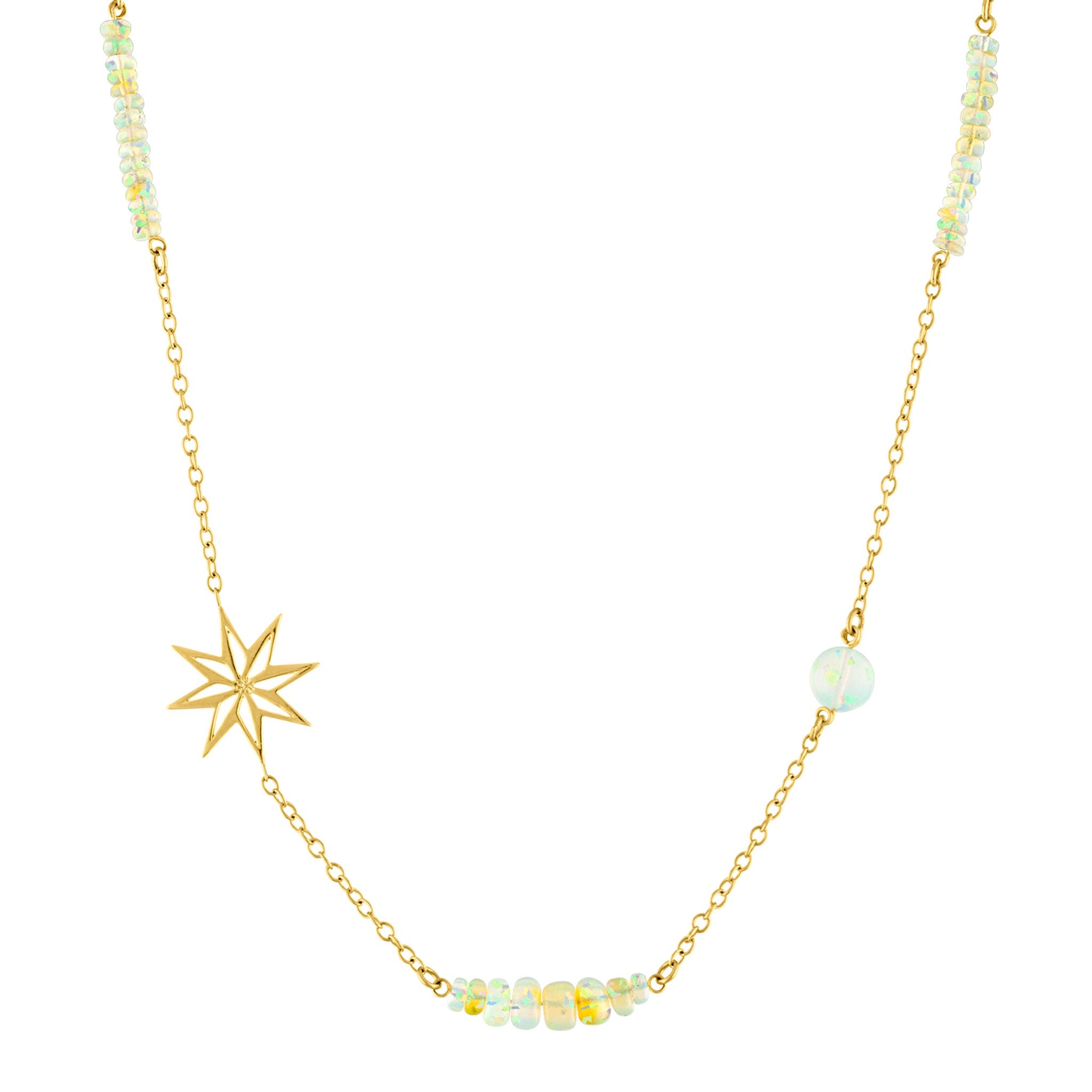 Star Necklace: 14k Gold, Ethiopian Opal