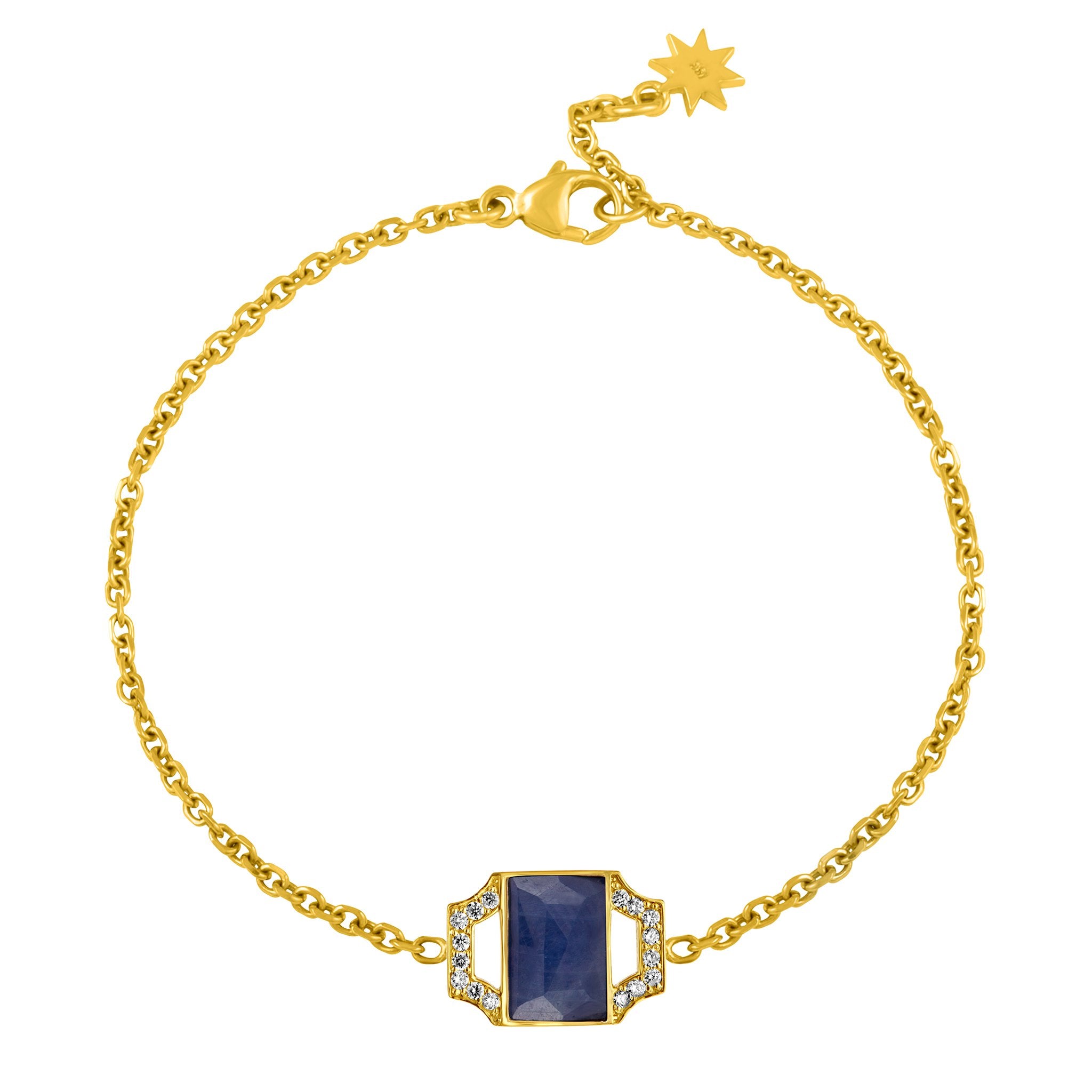 Edge Petite Bracelet: 18k Gold, Sapphire, Diamonds
