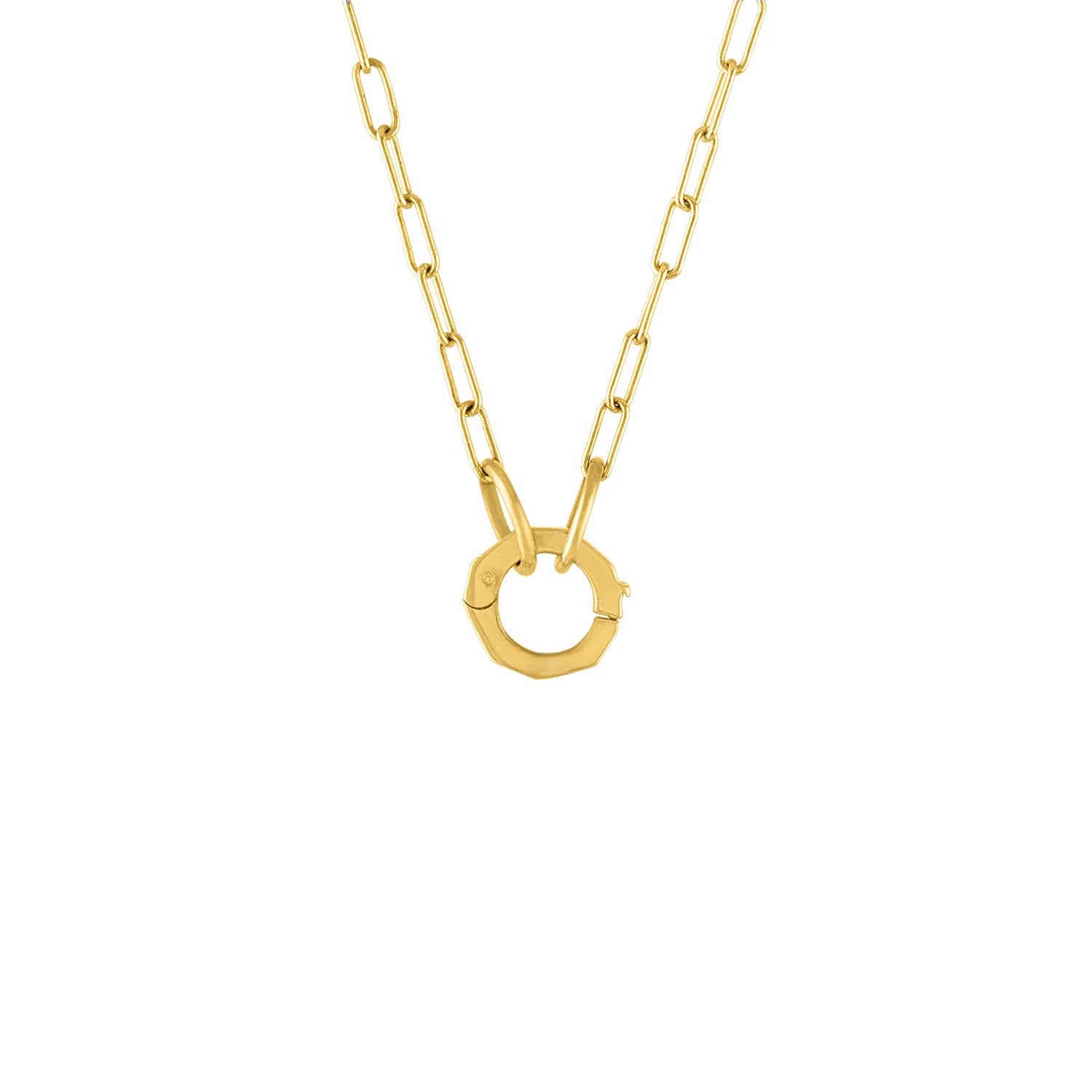 Open End Chain with Charm Holder in 14 Karat Gold